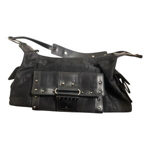 Guess Y2K Baguette Black Canvas Purse